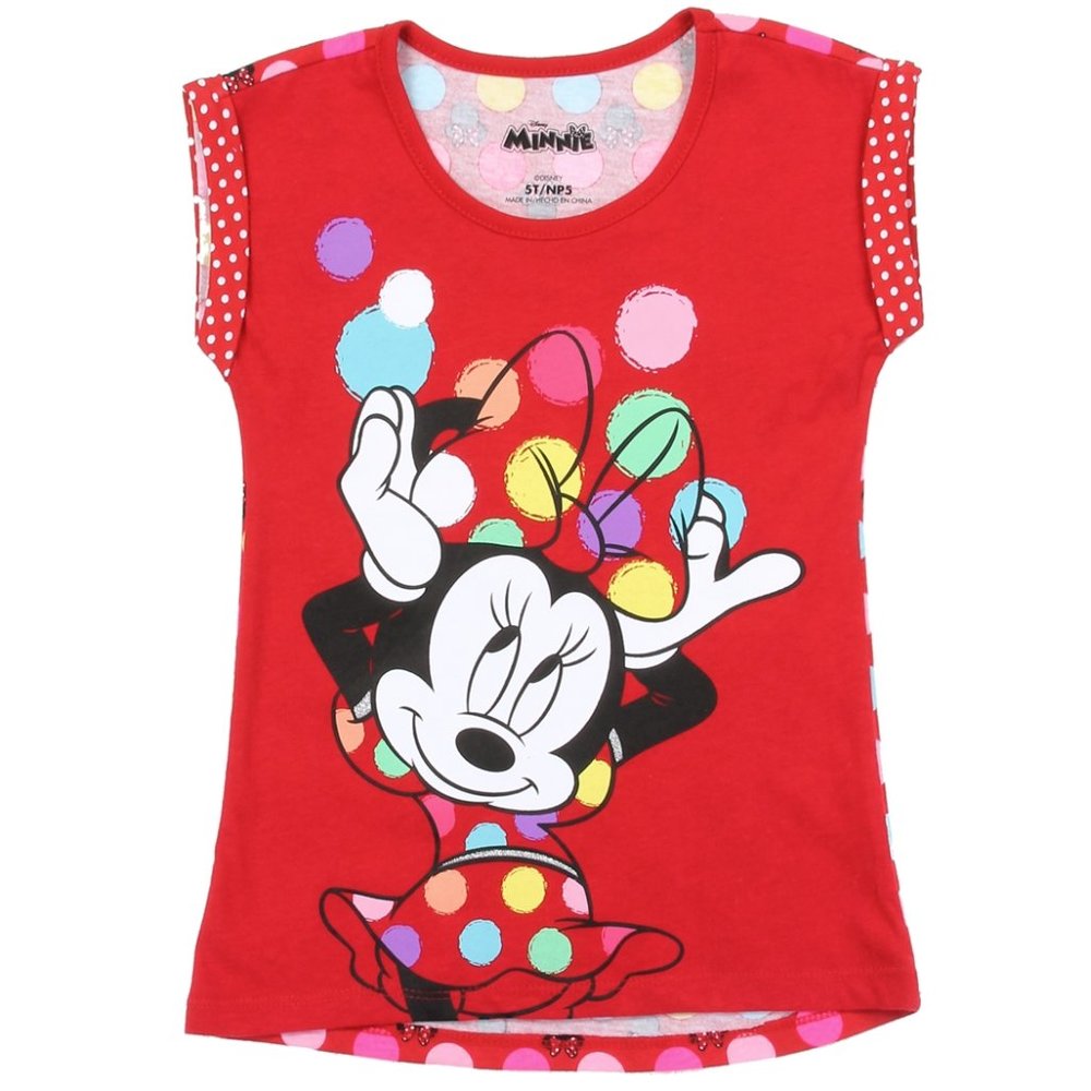 Disney Minnie Mouse Tee - Red Polka Dots Toddler Girls T-shirt Tshirt